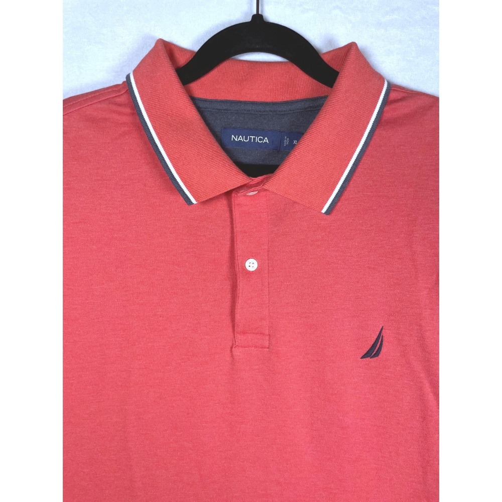 nautica americana salmon red polo shirt XL golf preppy nautical coastal summer